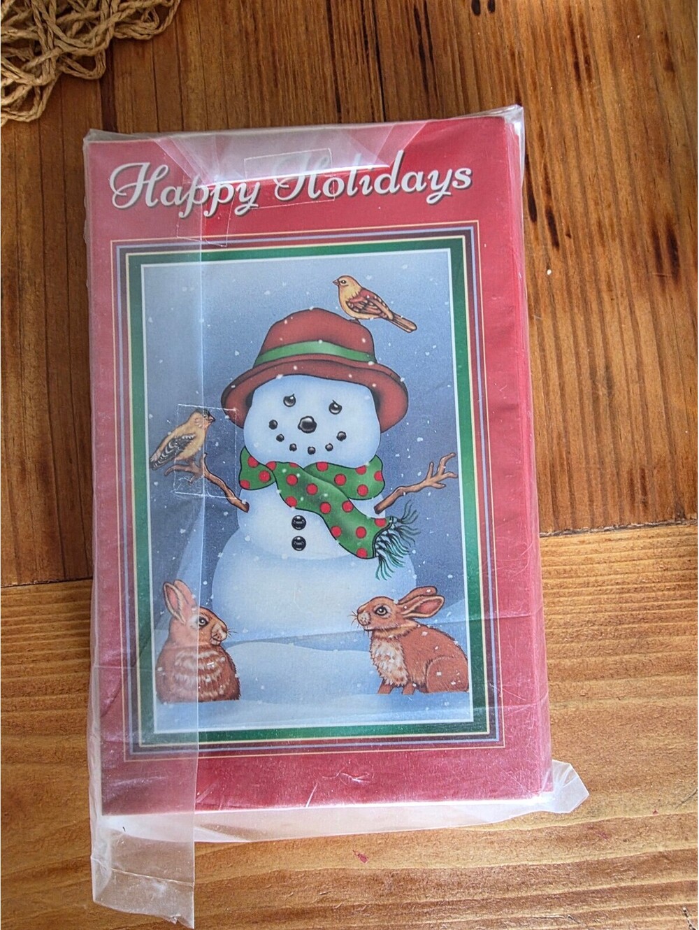 Holiday Greeting Cards Set with Snowman and Season's Greetings Designs